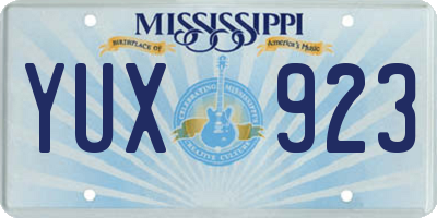 MS license plate YUX923