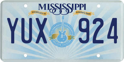 MS license plate YUX924