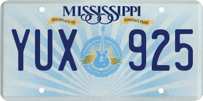 MS license plate YUX925