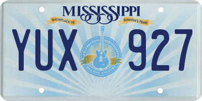 MS license plate YUX927
