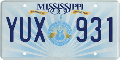 MS license plate YUX931