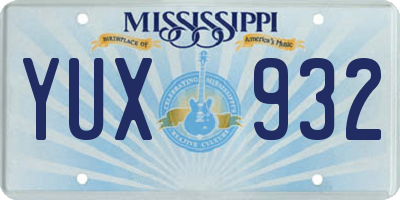 MS license plate YUX932