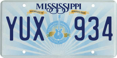 MS license plate YUX934