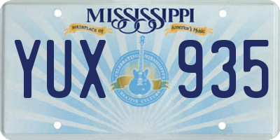 MS license plate YUX935