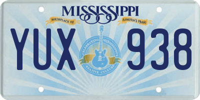 MS license plate YUX938
