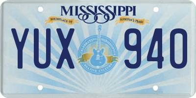 MS license plate YUX940