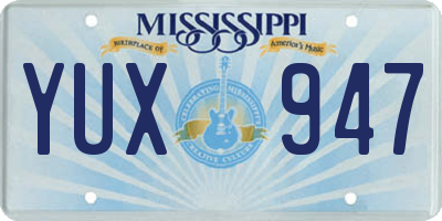 MS license plate YUX947