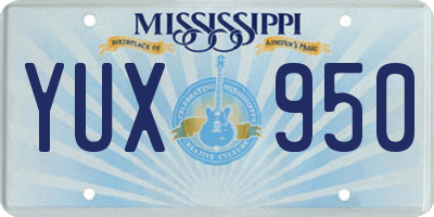 MS license plate YUX950