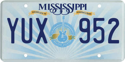 MS license plate YUX952