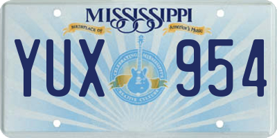 MS license plate YUX954