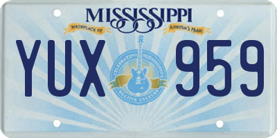 MS license plate YUX959