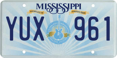 MS license plate YUX961