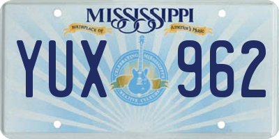 MS license plate YUX962