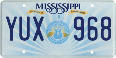 MS license plate YUX968