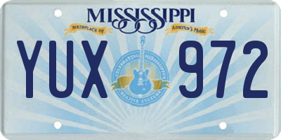 MS license plate YUX972