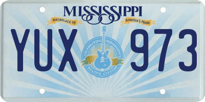 MS license plate YUX973