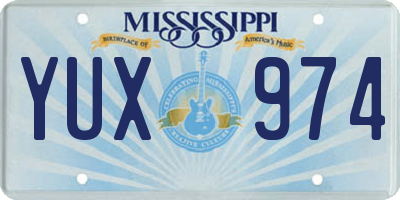 MS license plate YUX974