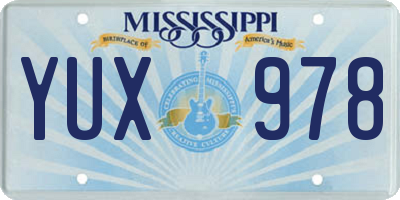 MS license plate YUX978