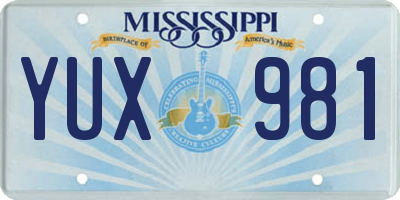 MS license plate YUX981