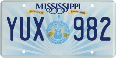 MS license plate YUX982