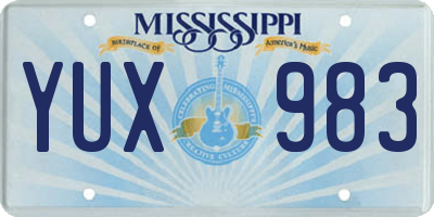 MS license plate YUX983