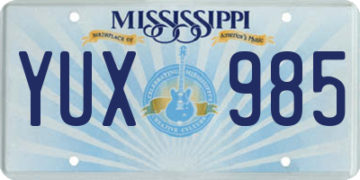 MS license plate YUX985
