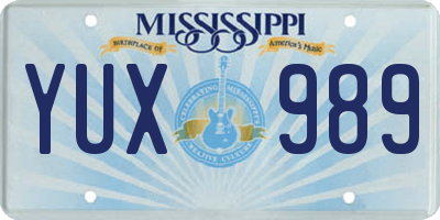 MS license plate YUX989