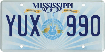 MS license plate YUX990
