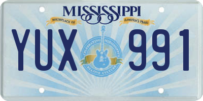 MS license plate YUX991