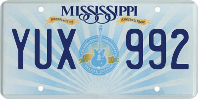 MS license plate YUX992