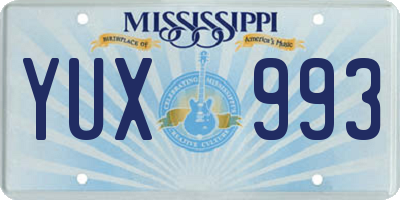 MS license plate YUX993