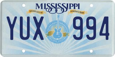 MS license plate YUX994