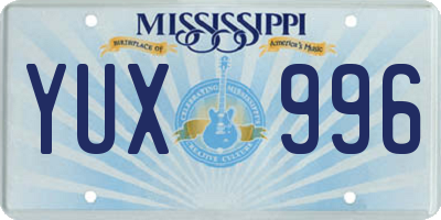 MS license plate YUX996