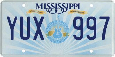 MS license plate YUX997