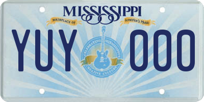 MS license plate YUY000