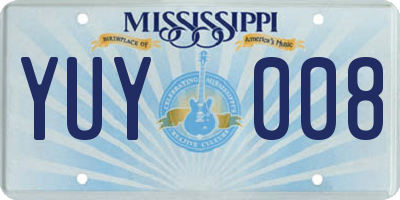 MS license plate YUY008