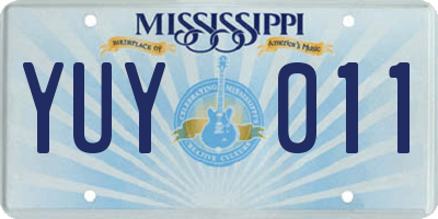 MS license plate YUY011