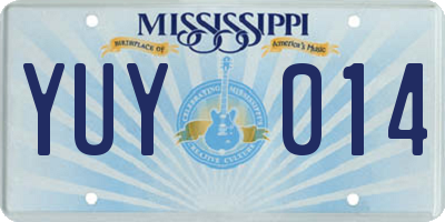 MS license plate YUY014