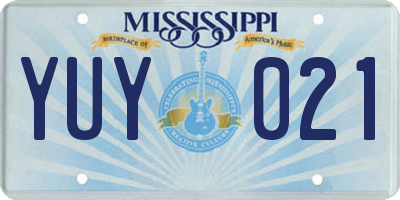 MS license plate YUY021