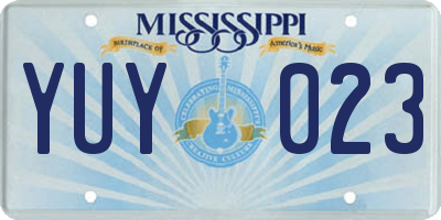 MS license plate YUY023