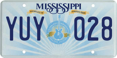 MS license plate YUY028