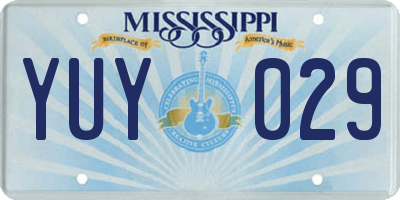 MS license plate YUY029