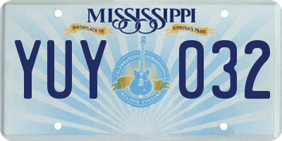 MS license plate YUY032