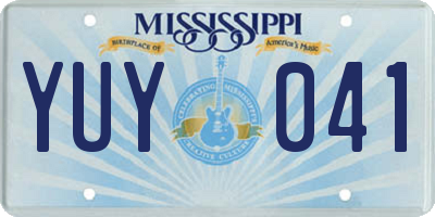 MS license plate YUY041