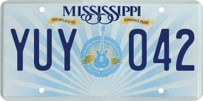 MS license plate YUY042