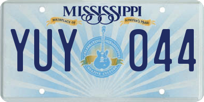 MS license plate YUY044