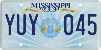 MS license plate YUY045