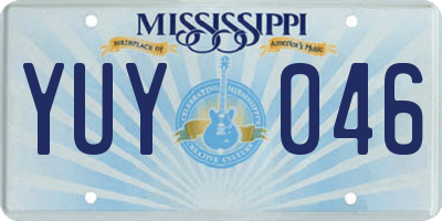 MS license plate YUY046