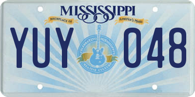MS license plate YUY048