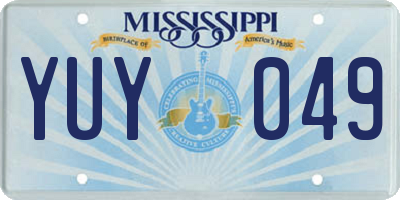 MS license plate YUY049